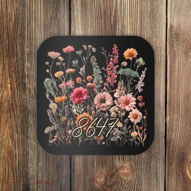 8647 Subtle Anti Trump 86 47 Floral Boho Style Coaster
