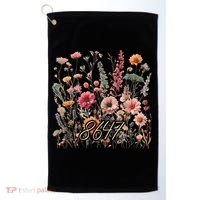 8647 Subtle Anti Trump 86 47 Floral Boho Style Golf Towel thumb 0