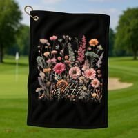 8647 Subtle Anti Trump 86 47 Floral Boho Style Golf Towel thumb 1
