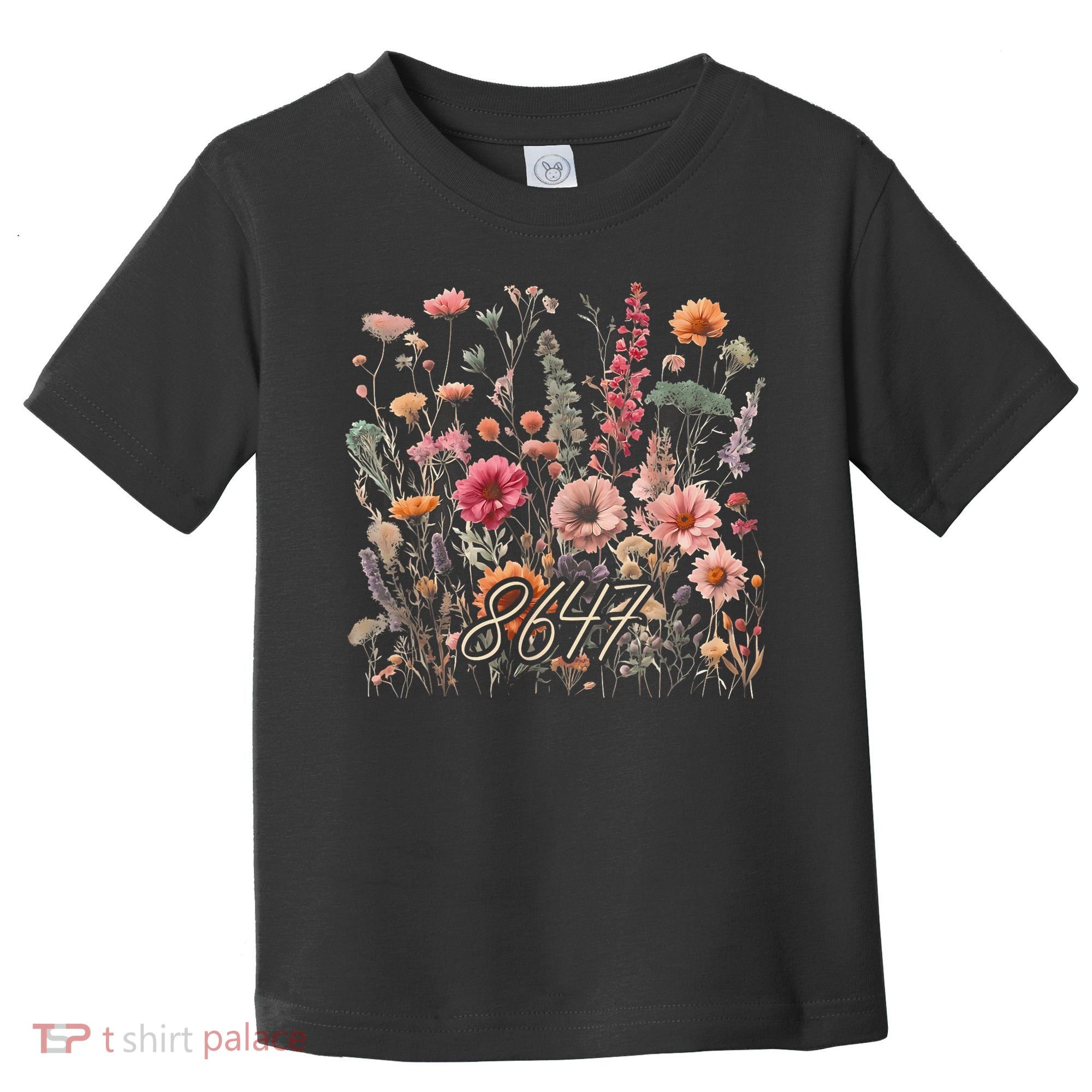 8647 Subtle Anti Trump 86 47 Floral Boho Style Toddler T-Shirt