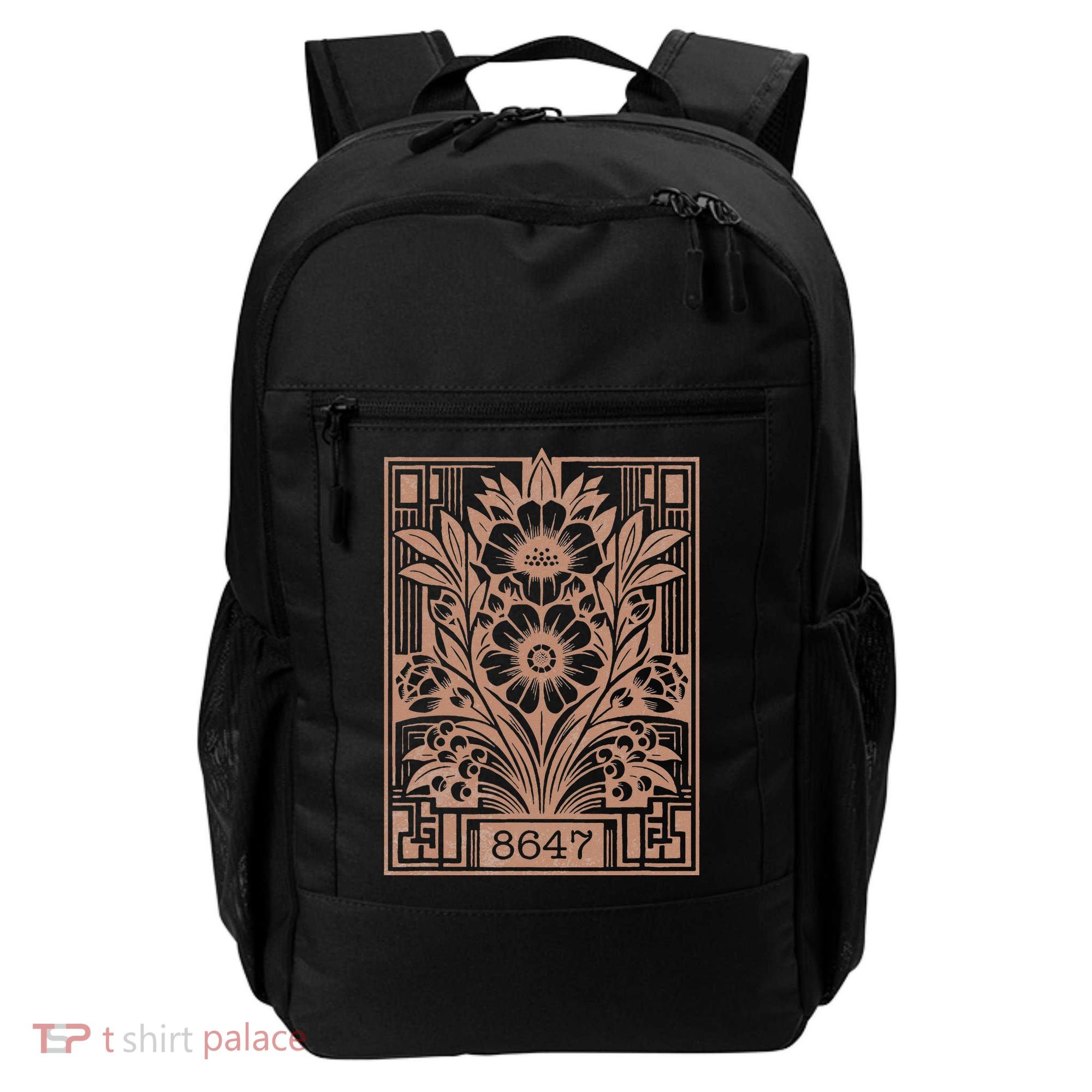 8647 Subtle Anti Trump Anti Maga 86 47 Floral Backpack