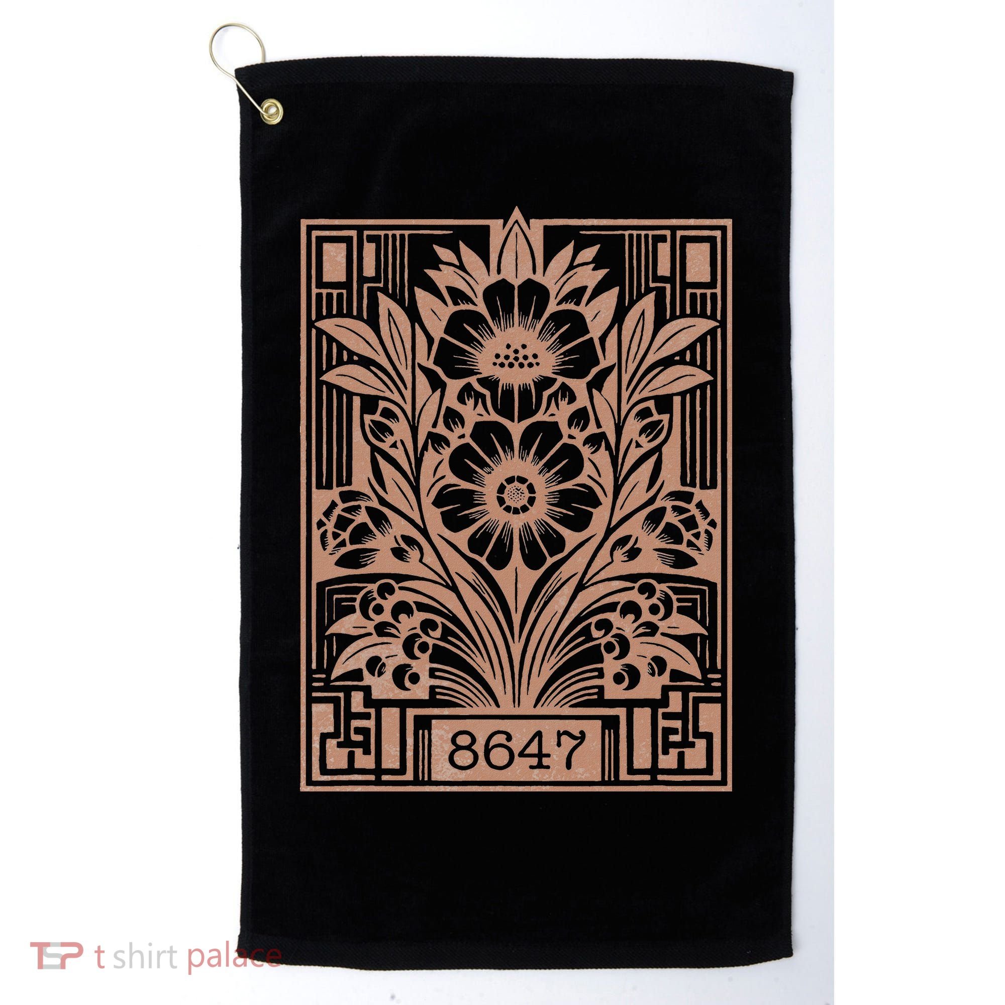 8647 Subtle Anti Trump Anti Maga 86 47 Floral Golf Towel
