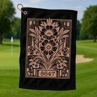 8647 Subtle Anti Trump Anti Maga 86 47 Floral Golf Towel thumb 1