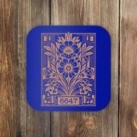 8647 Subtle Anti Trump Anti Maga 86 47 Floral Coaster thumb 0