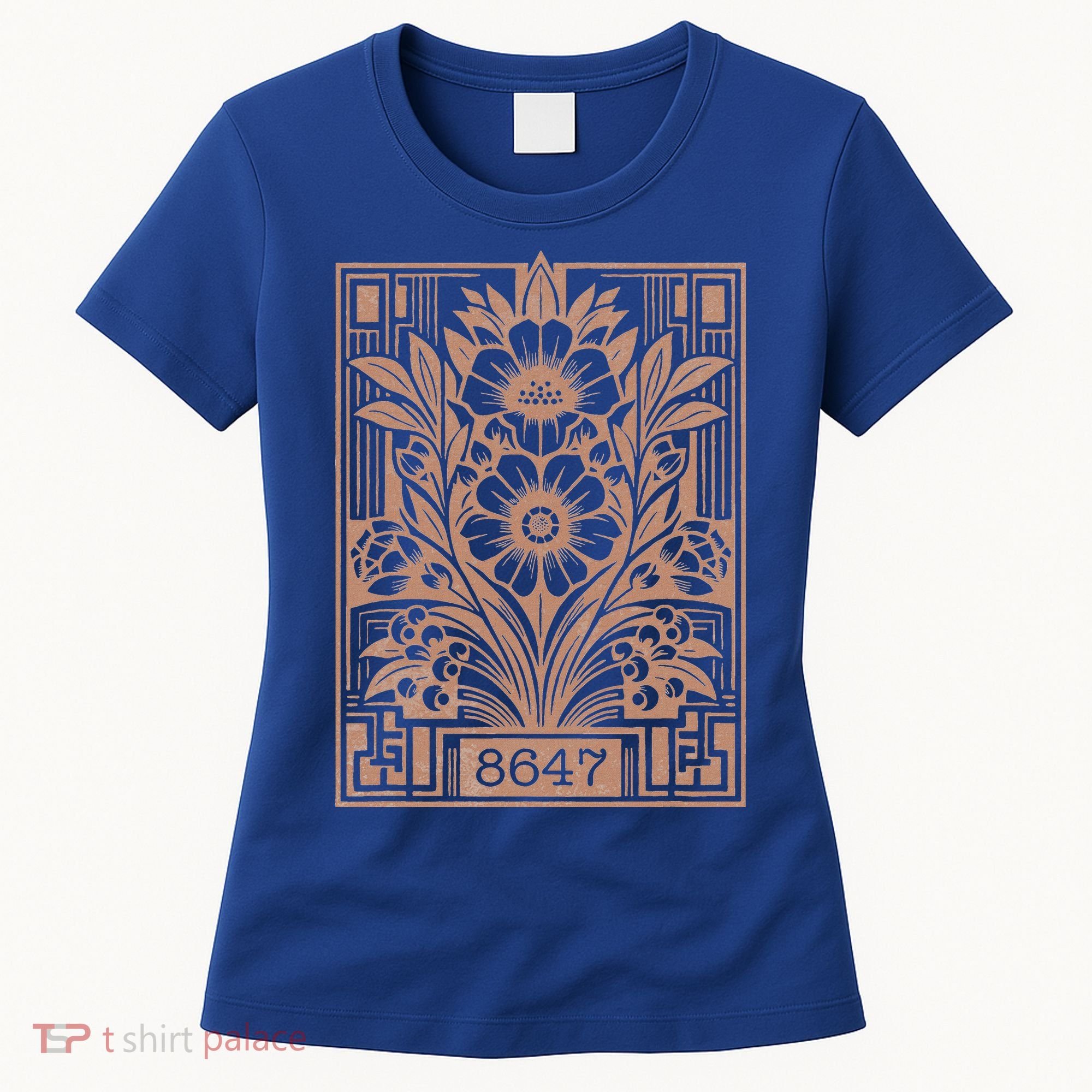8647 Subtle Anti Trump Anti Maga 86 47 Floral Women's T-Shirt