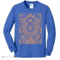 8647 Subtle Anti Trump Anti Maga 86 47 Floral Kids Long Sleeve Shirt thumb 0