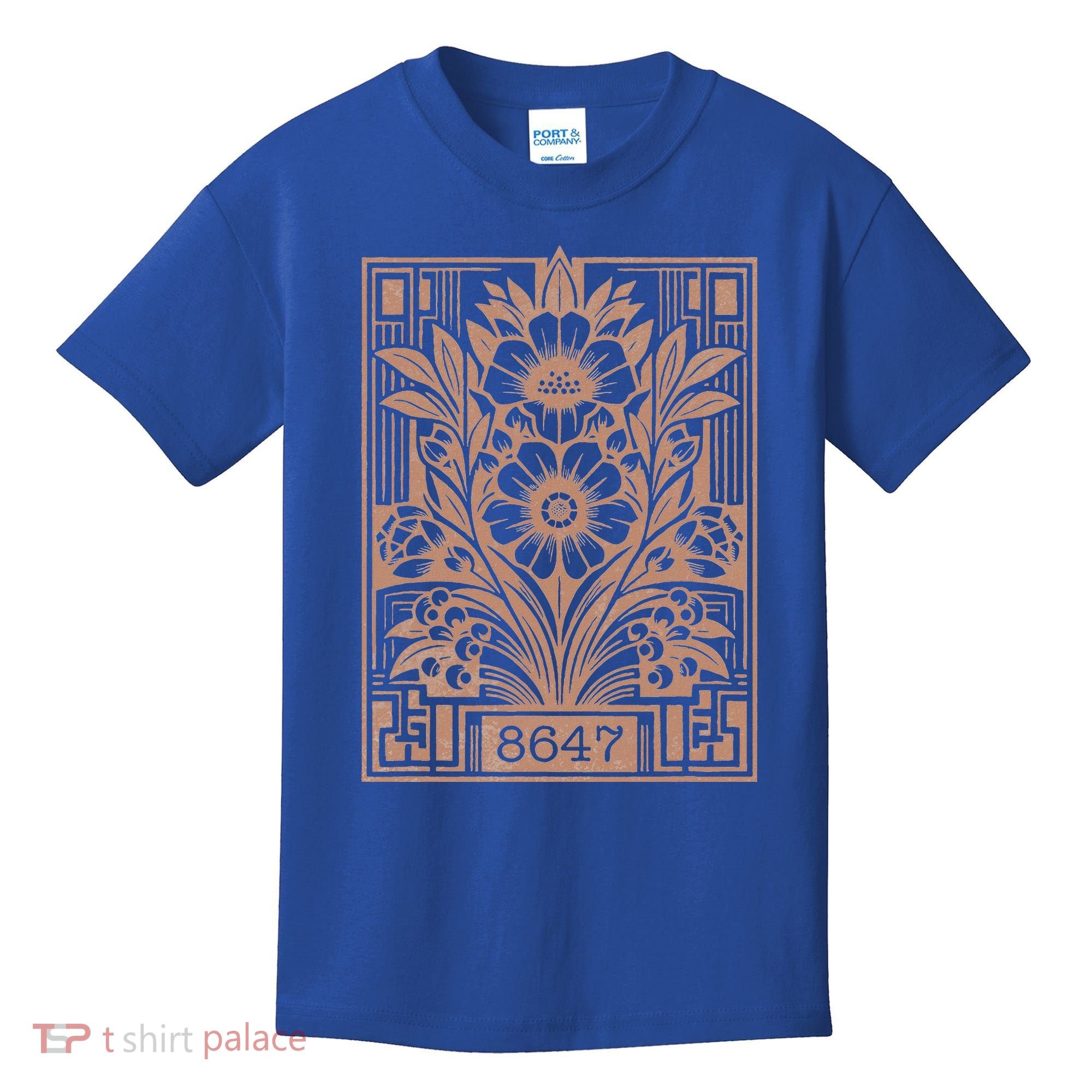 8647 Subtle Anti Trump Anti Maga 86 47 Floral Kids T-Shirt
