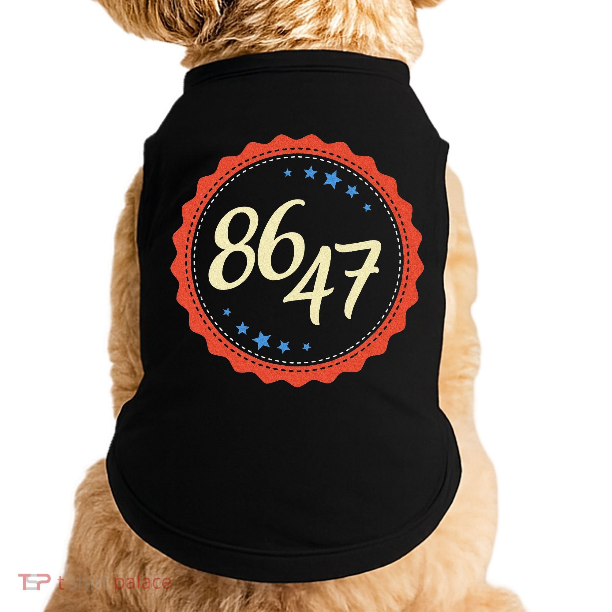 8647 Subtle Anti Funy 86 47 Retro Boho Style Doggie Tank