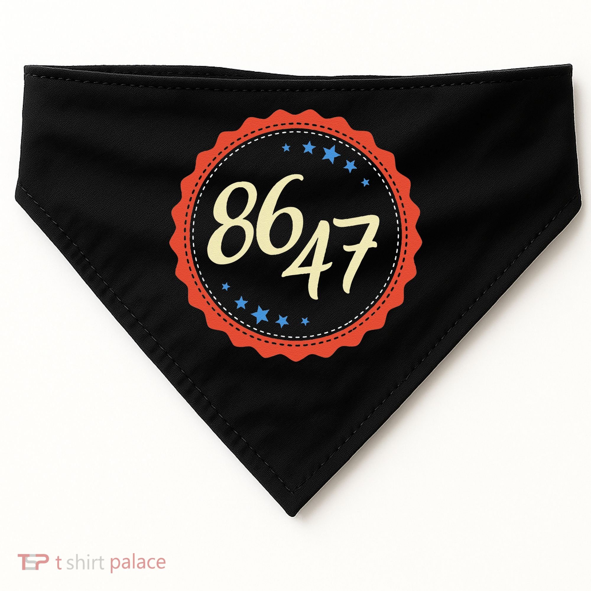 8647 Subtle Anti Funy 86 47 Retro Boho Style USA-Made Doggie Bandana