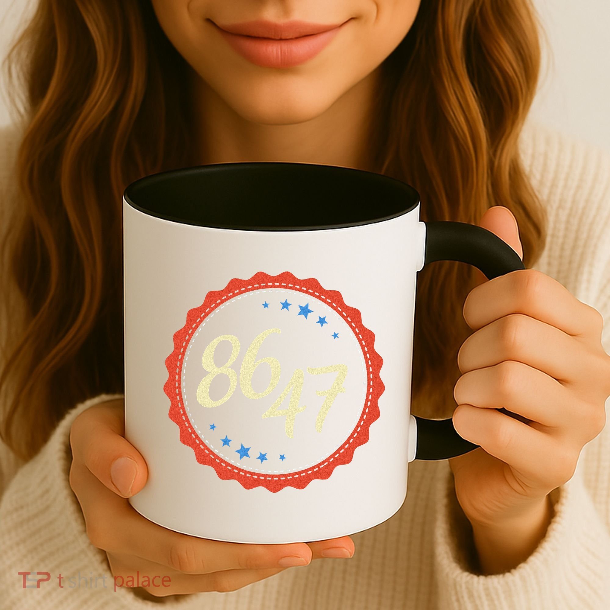 8647 Subtle Anti Funy 86 47 Retro Boho Style Coffee Mug