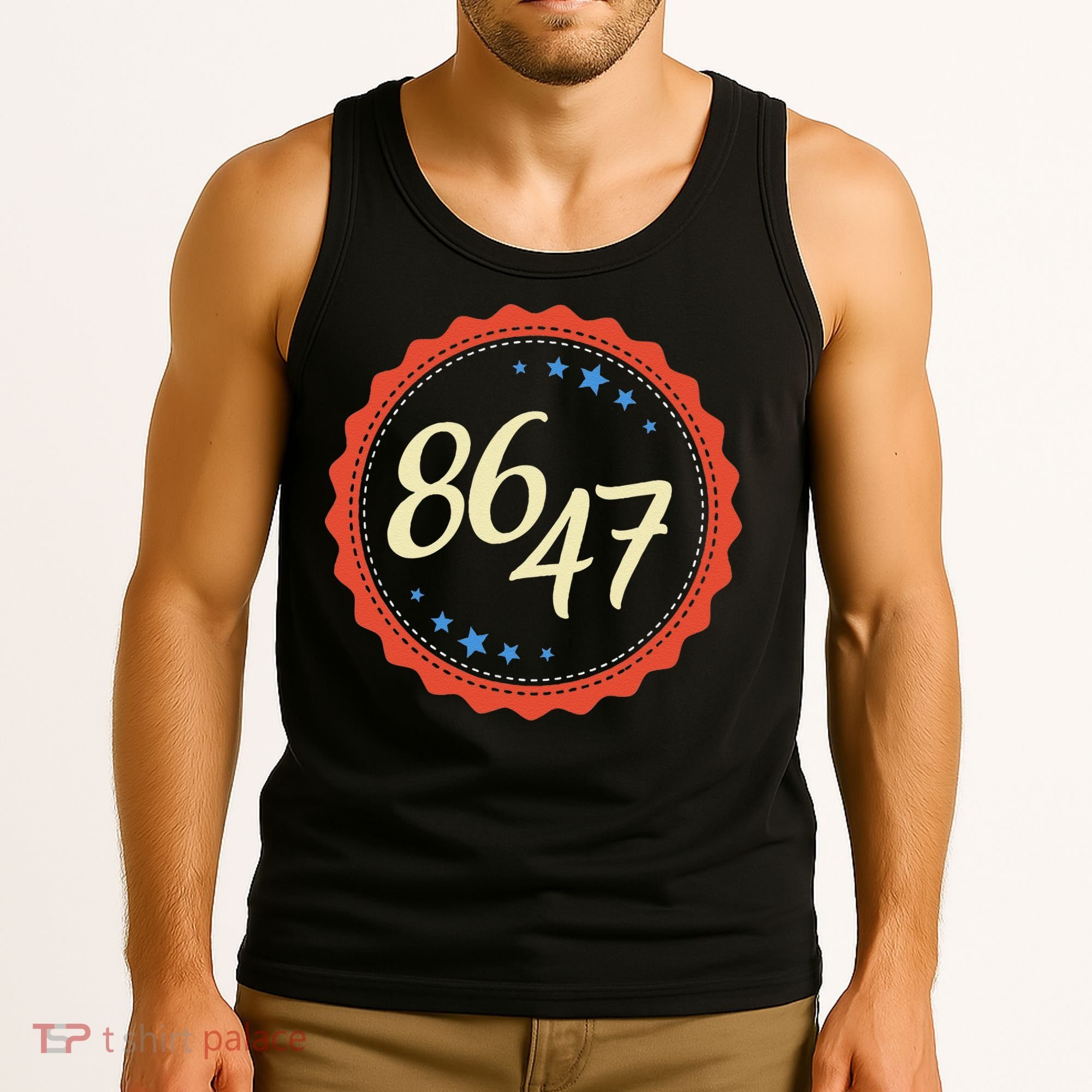 8647 Subtle Anti Funy 86 47 Retro Boho Style Tank Top