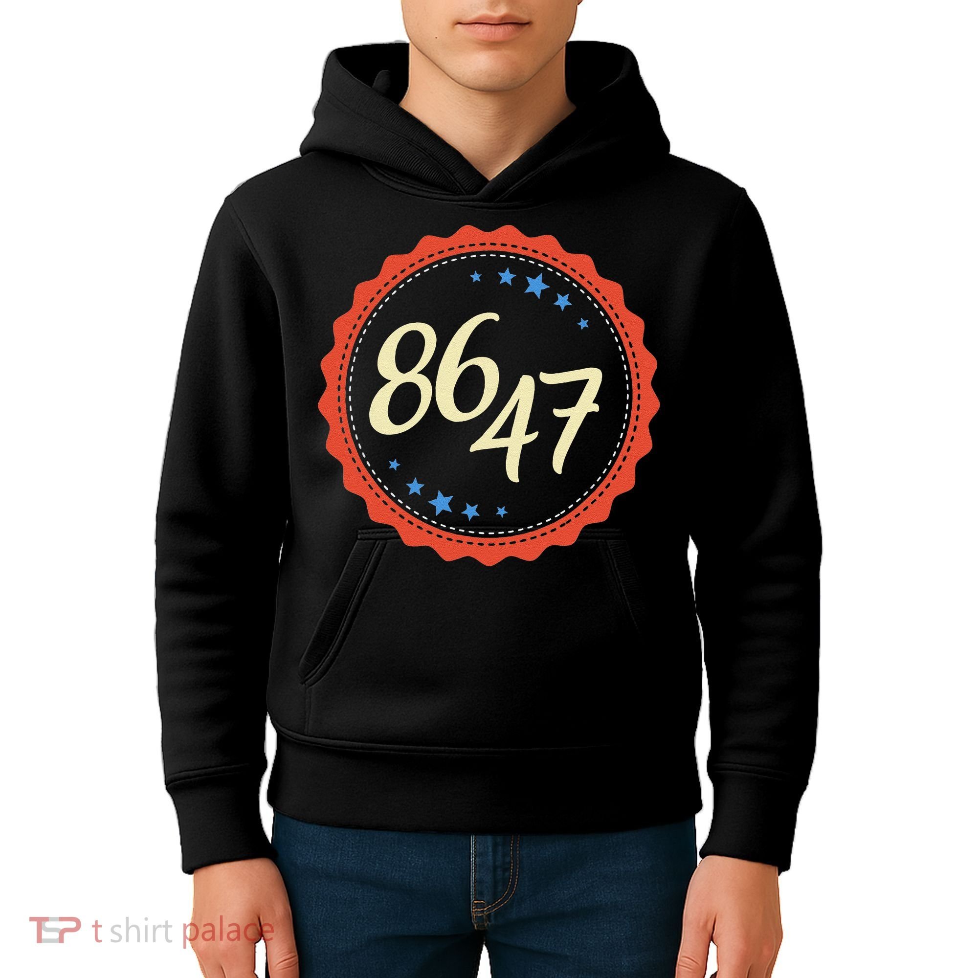 8647 Subtle Anti Funy 86 47 Retro Boho Style Kids Hoodie