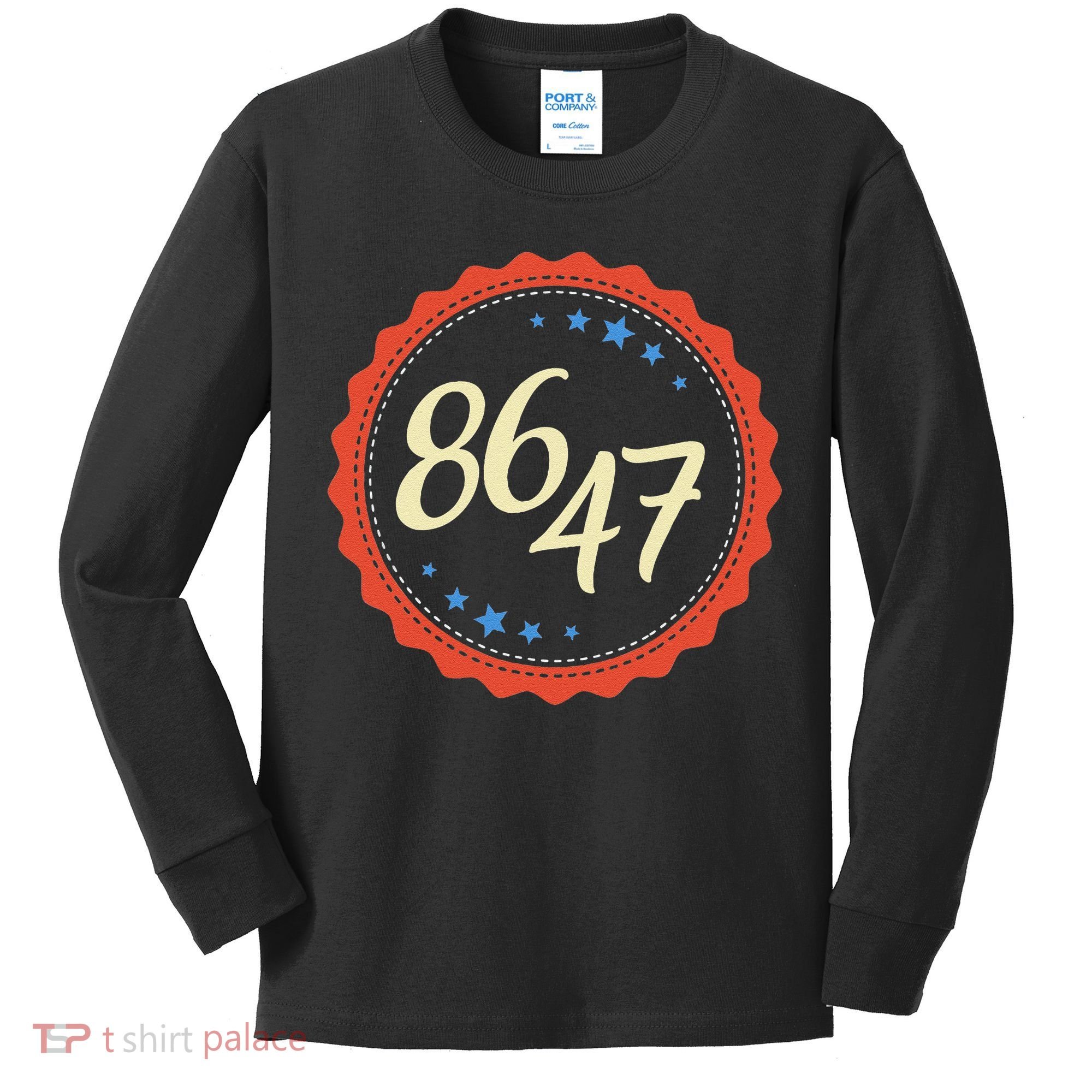 8647 Subtle Anti Funy 86 47 Retro Boho Style Kids Long Sleeve Shirt