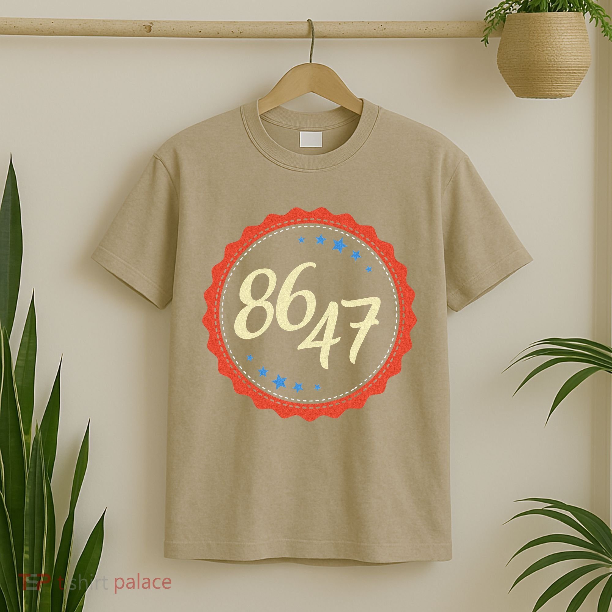 8647 Subtle Anti Funy 86 47 Retro Boho Style T-Shirt