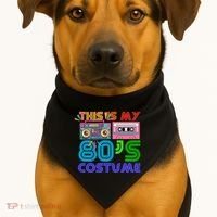80s Styles Halloween 1980s This Is My 80s Costume USA-Made Doggie Bandana thumb 1