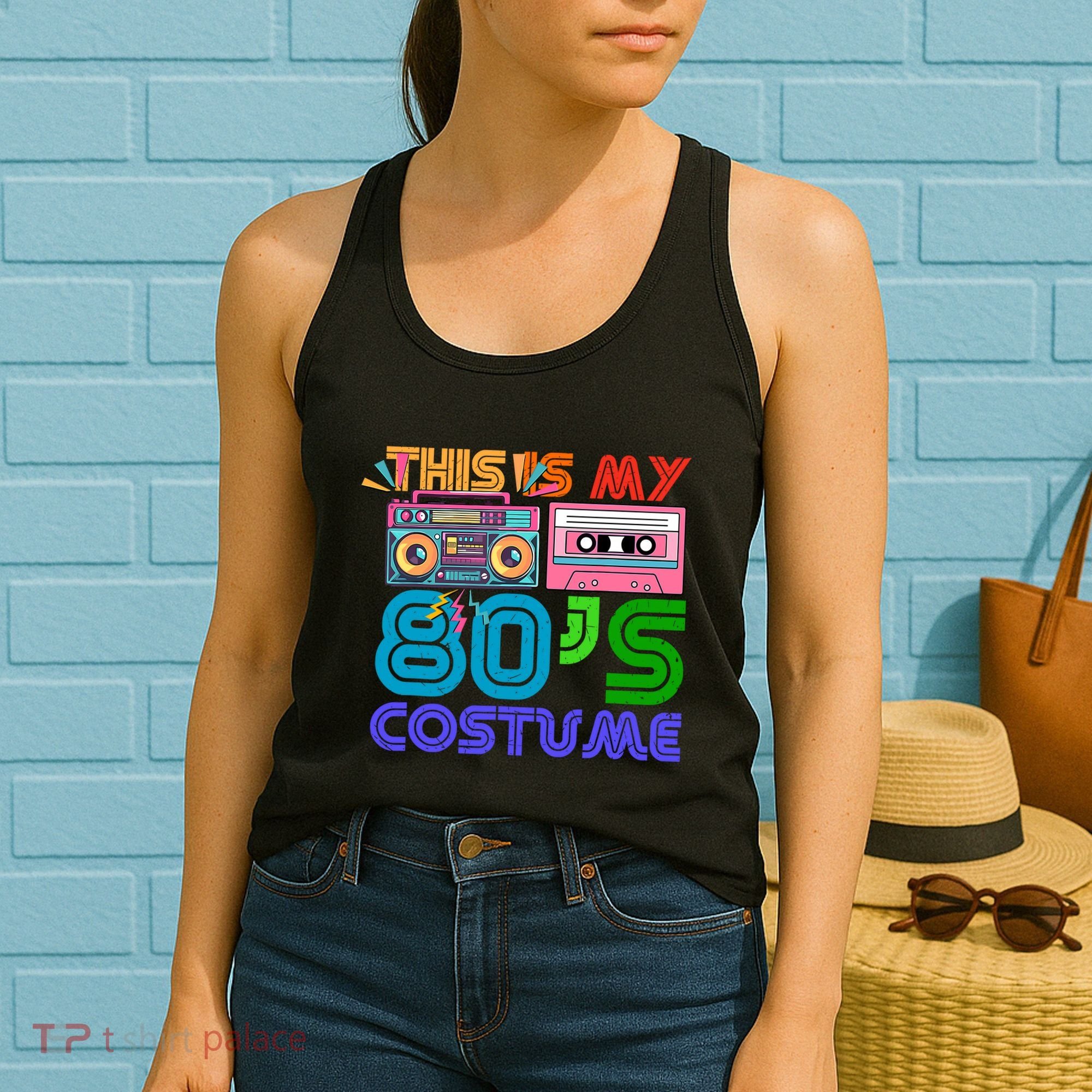 80s Styles Halloween 1980s This Is My 80s Costume Women's Tank Top