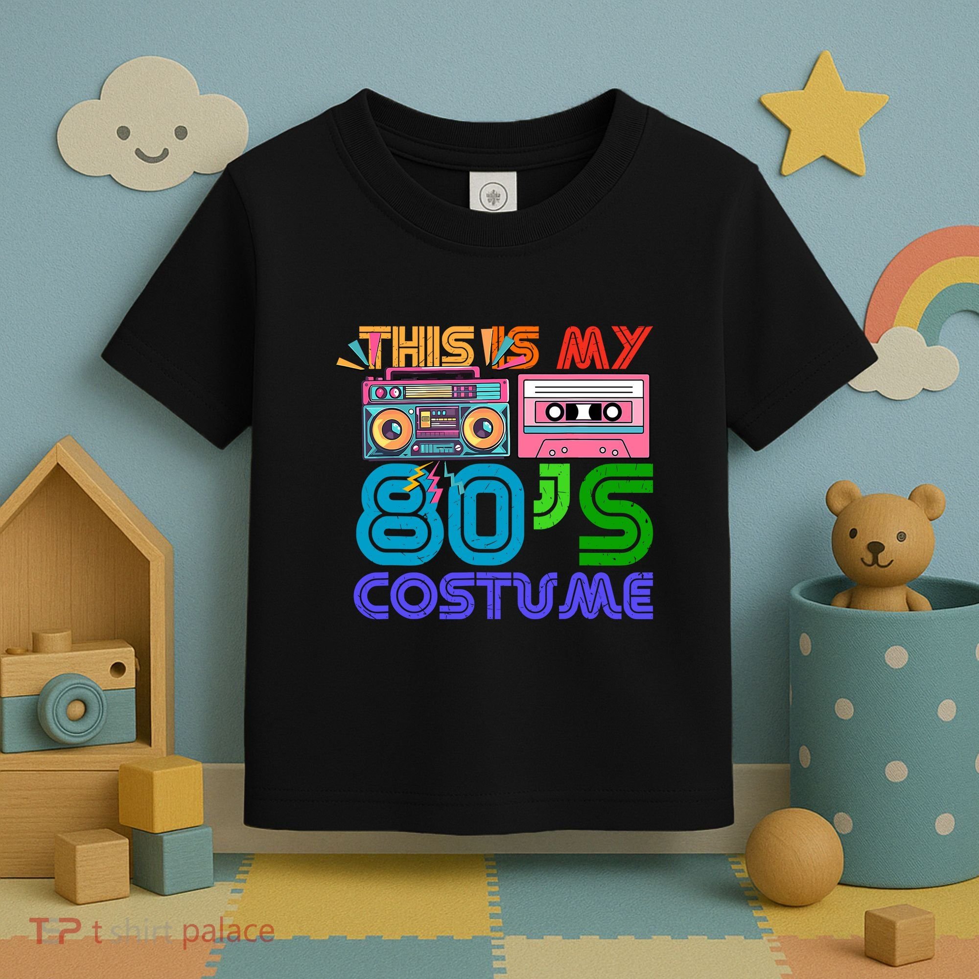 80s Styles Halloween 1980s This Is My 80s Costume Toddler T-Shirt