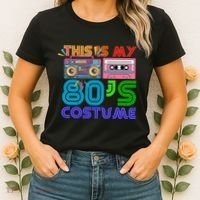 80s Styles Halloween 1980s This Is My 80s Costume Women's T-Shirt thumb 2