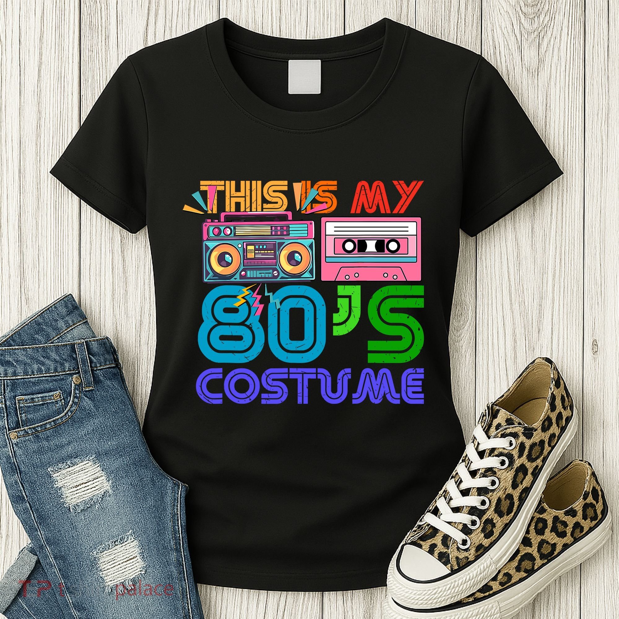 80s Styles Halloween 1980s This Is My 80s Costume Women's T-Shirt