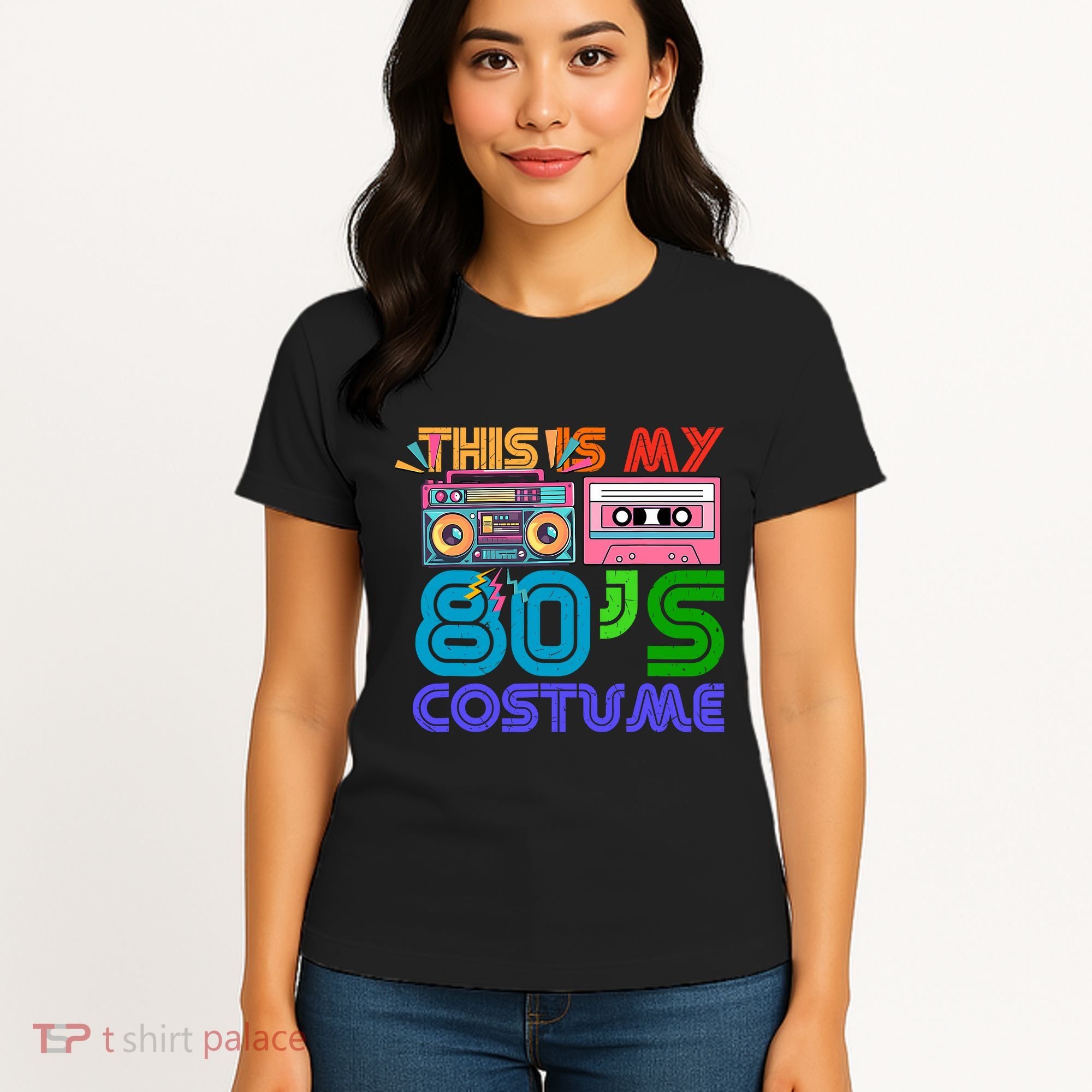 80s Styles Halloween 1980s This Is My 80s Costume Women's T-Shirt