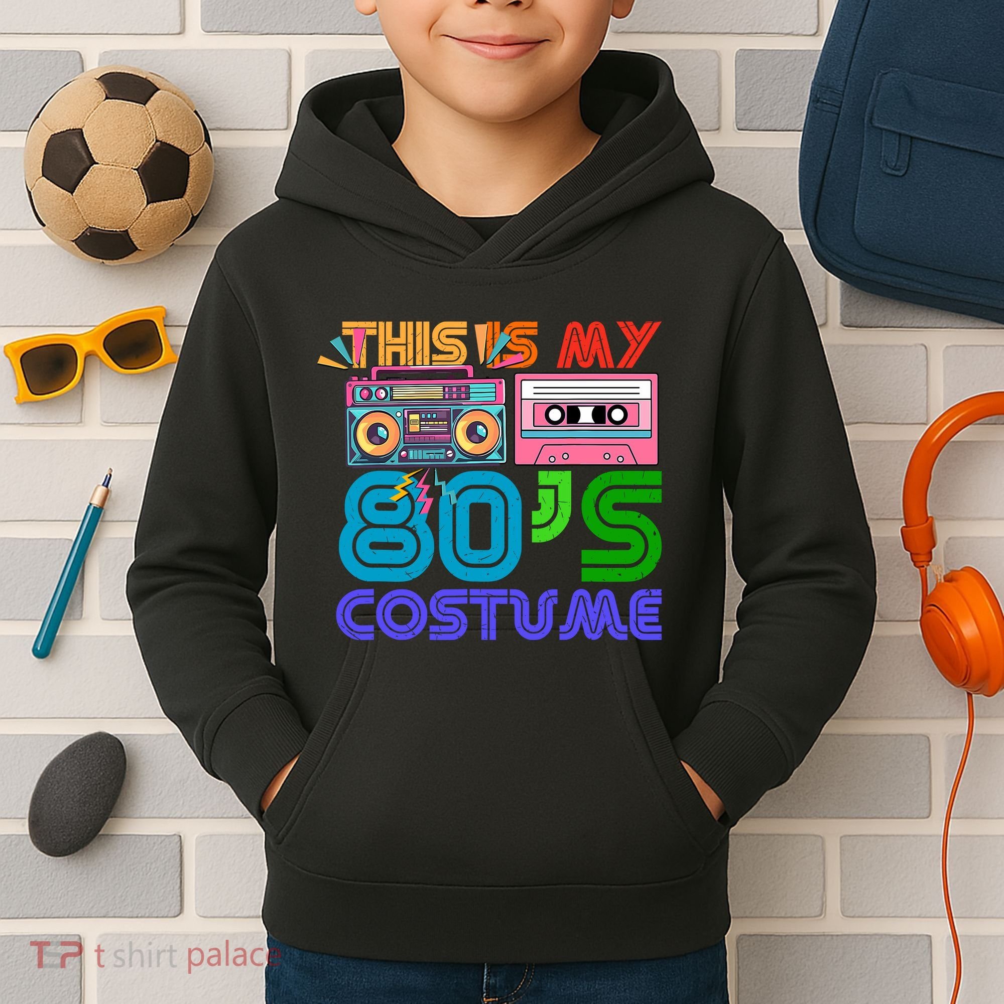 80s Styles Halloween 1980s This Is My 80s Costume Kids Hoodie