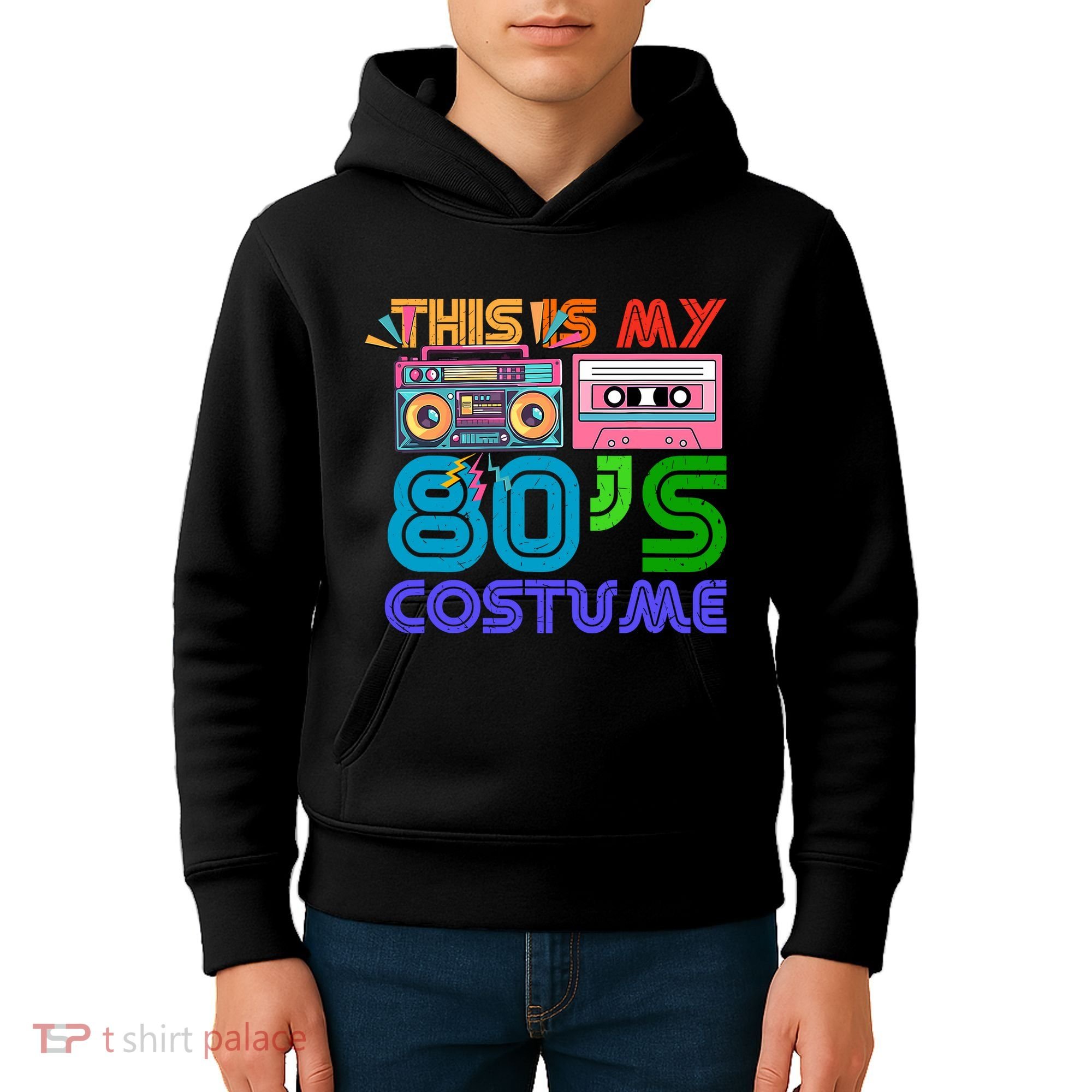 80s Styles Halloween 1980s This Is My 80s Costume Kids Hoodie