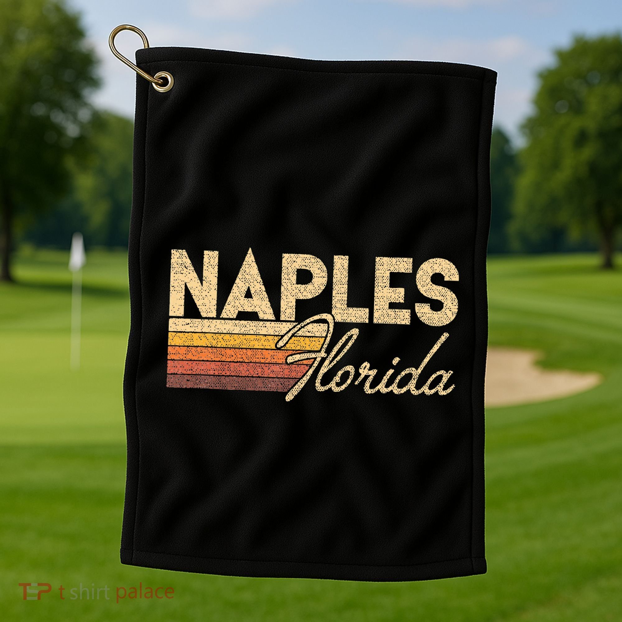80s Style Naples Florida Golf Towel
