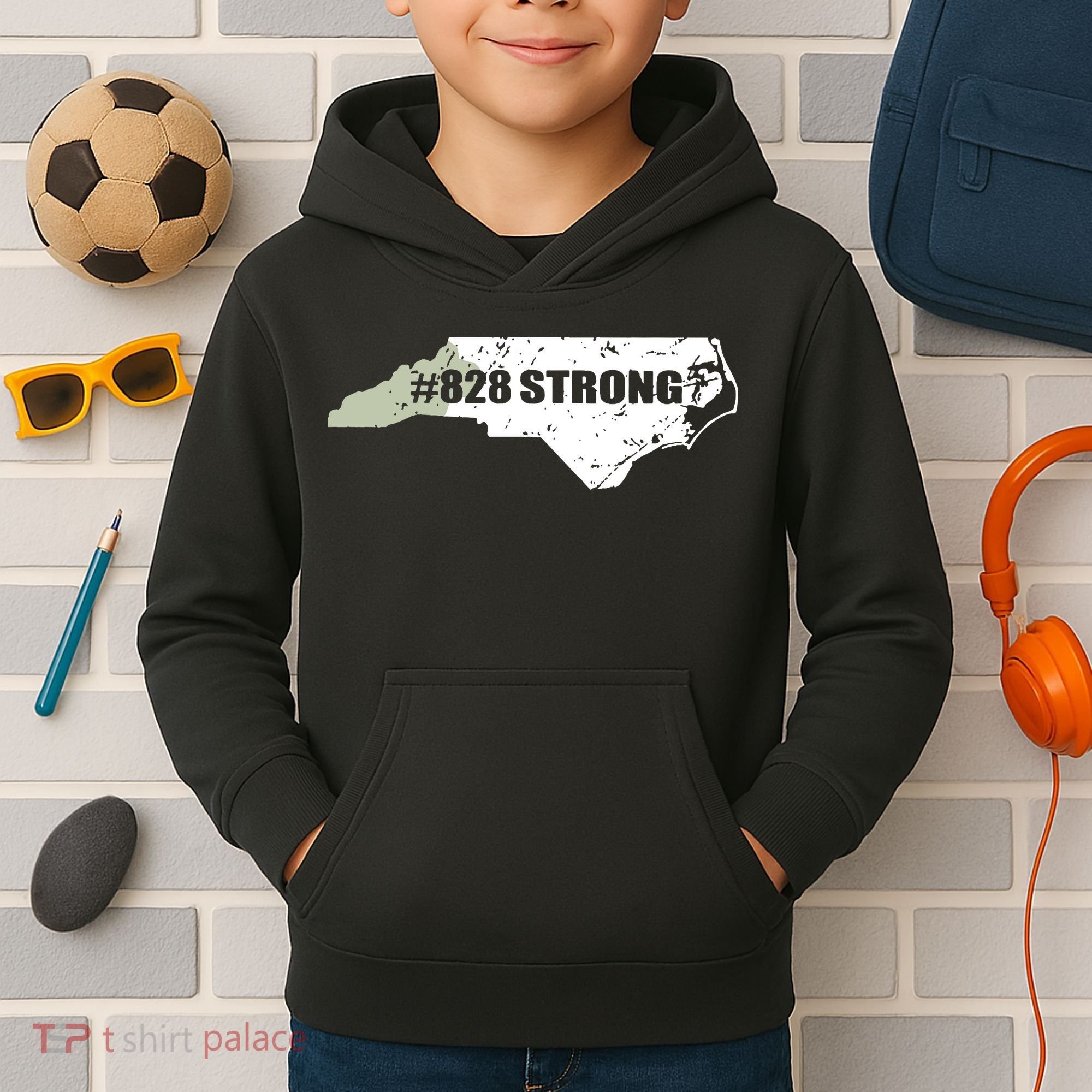 828 Strong North Carolina Hurricane Relief Awareness Kids Hoodie