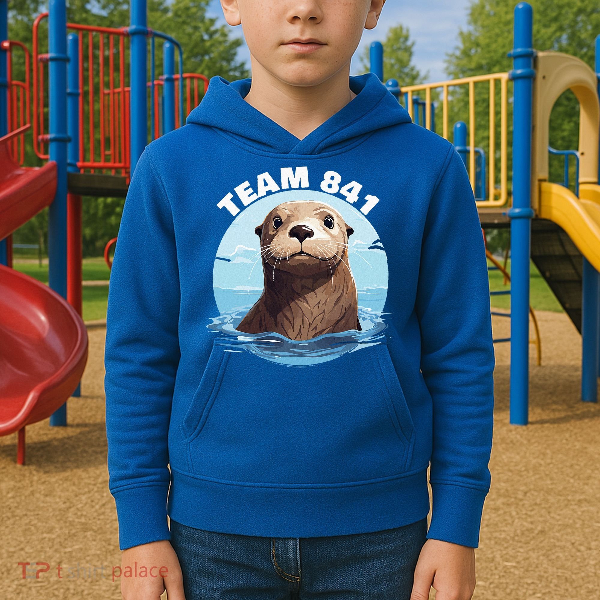 841 Surfing Otter 841 Otter Team 841 California Otter 841 Kids Hoodie