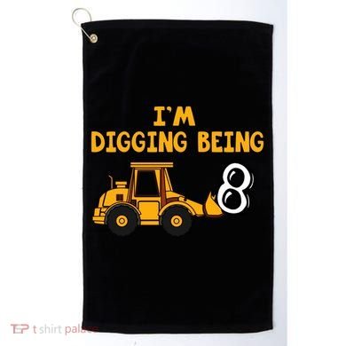 8th Birthday I'm Digging Being Eight Golf Towel