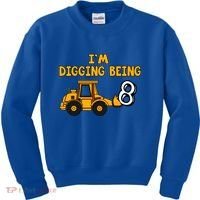 8th Birthday I'm Digging Being Eight Kids Sweatshirt thumb 0