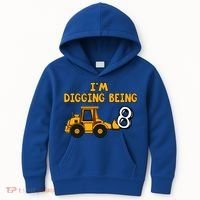 8th Birthday I'm Digging Being Eight Kids Hoodie thumb 0