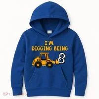 8th Birthday I'm Digging Being Eight Kids Hoodie thumb 0