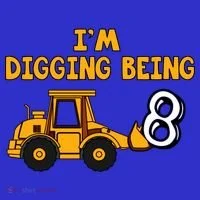 8th Birthday I'm Digging Being Eight Kids Long Sleeve Shirt thumb 2