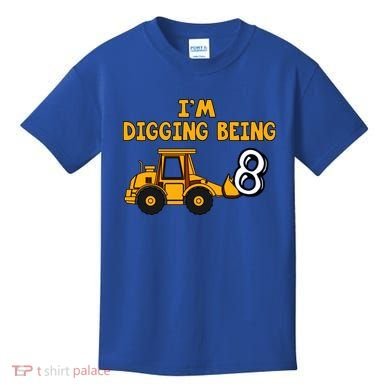 8th Birthday I'm Digging Being Eight Kids T-Shirt
