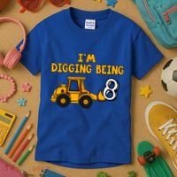 8th Birthday I'm Digging Being Eight Kids T-Shirt thumb 3