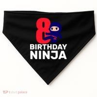 8th Birthday Ninja USA-Made Doggie Bandana thumb 0