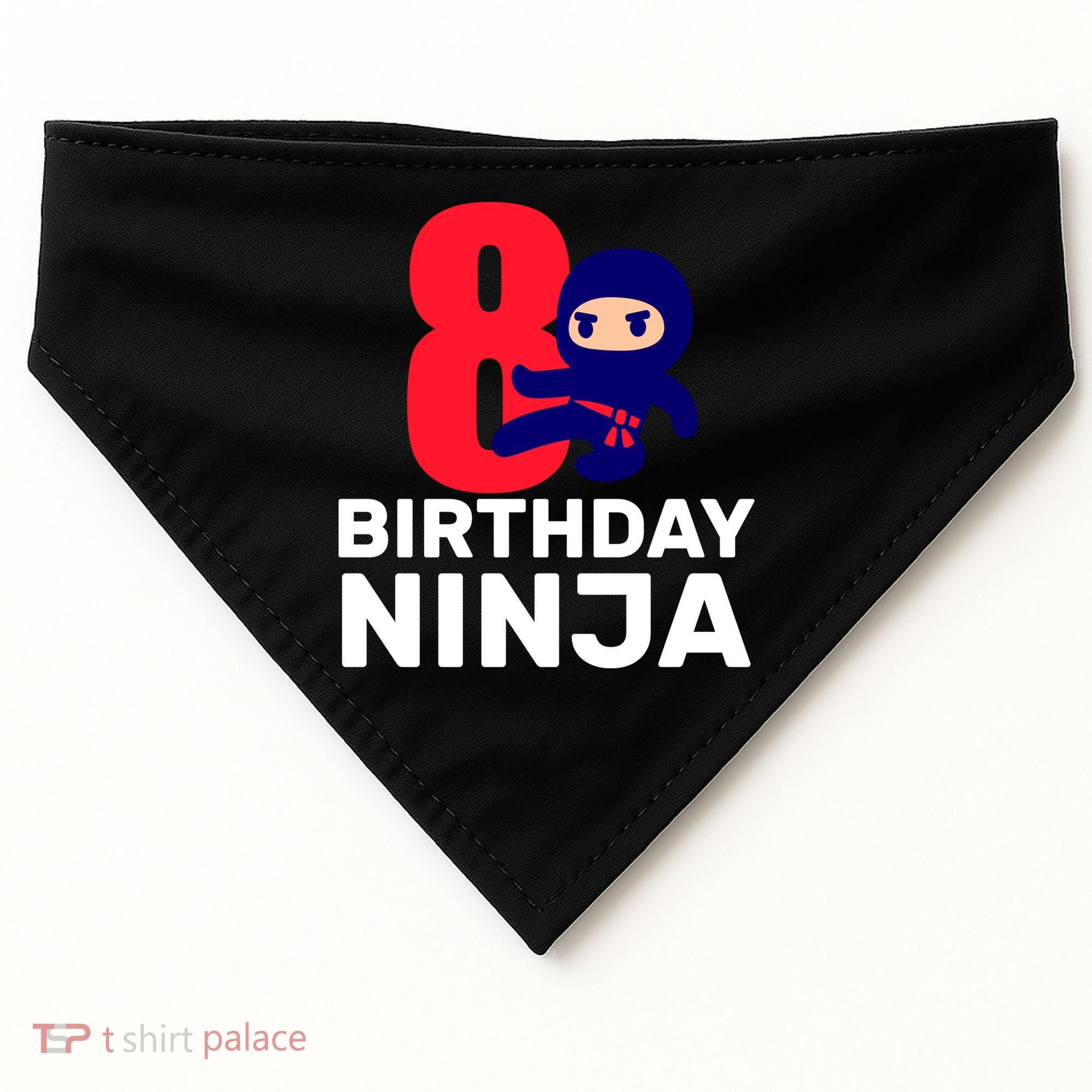 8th Birthday Ninja USA-Made Doggie Bandana