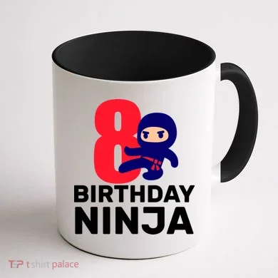 8th Birthday Ninja Coffee Mug back