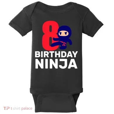 8th Birthday Ninja Baby Bodysuit