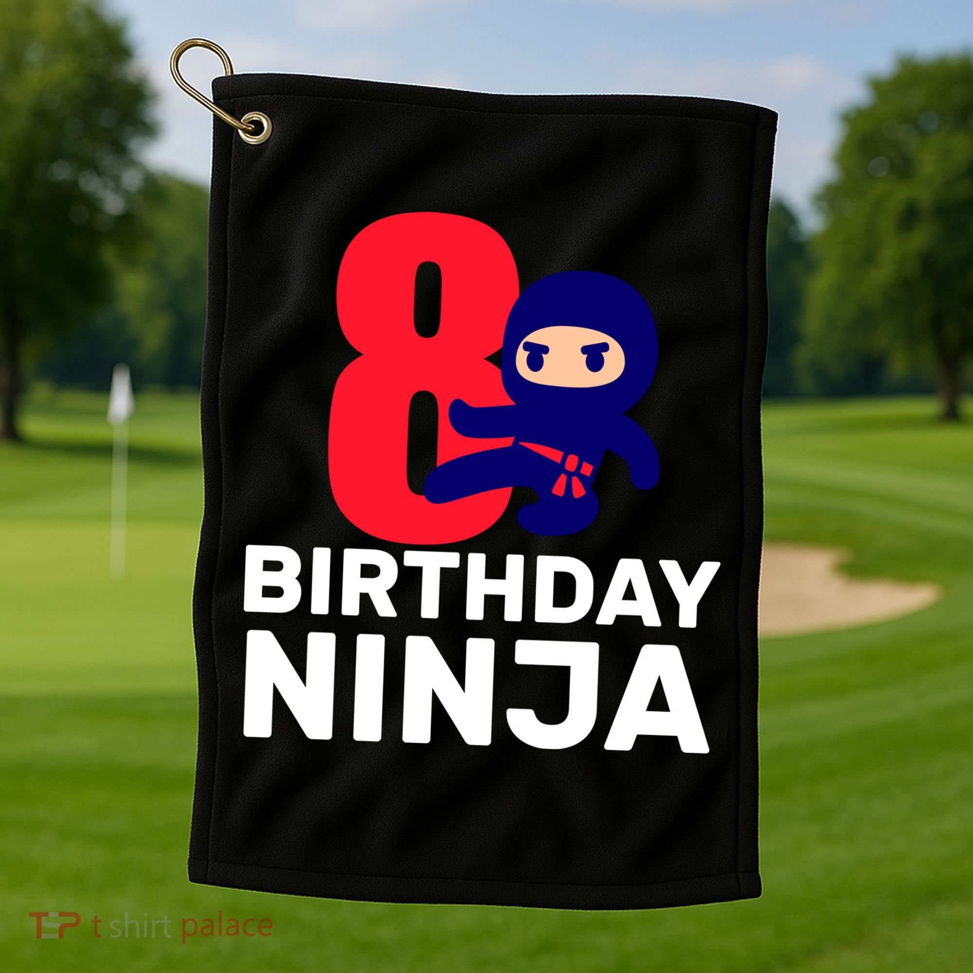 8th Birthday Ninja Golf Towel