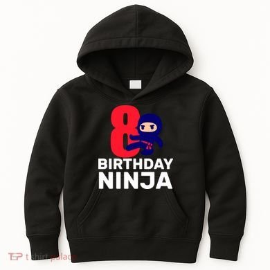 8th Birthday Ninja Kids Hoodie