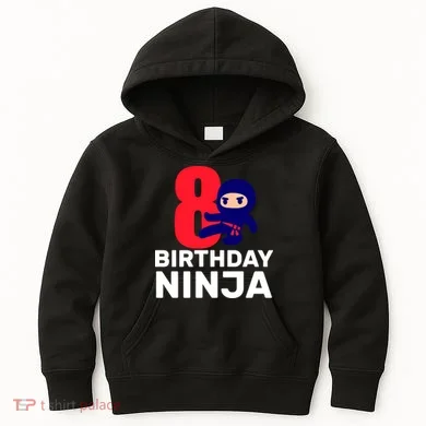 8th Birthday Ninja Kids Hoodie