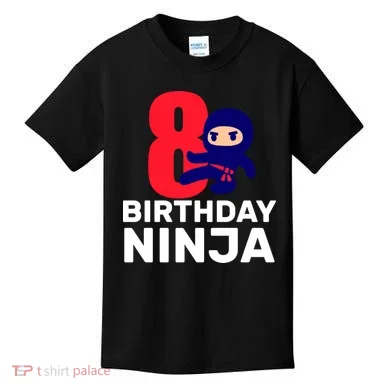 8th Birthday Ninja Kids T-Shirt