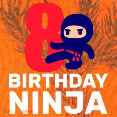 8th Birthday Ninja Kati Licensed 12" Camo Cuffed Beanie