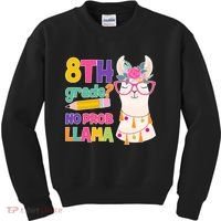 8th Grade? No Prob Llama Kids Sweatshirt thumb 0