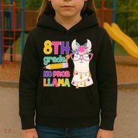 8th Grade? No Prob Llama Kids Hoodie thumb 3