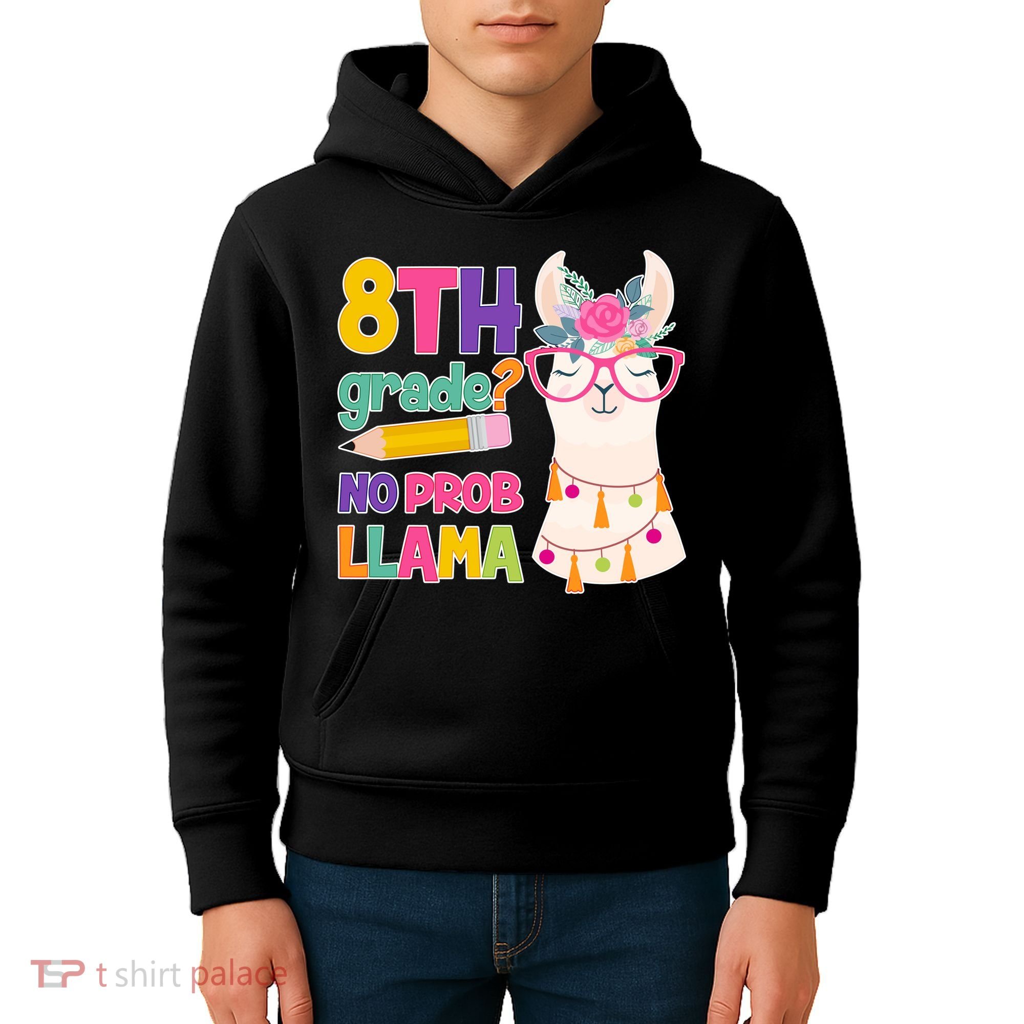8th Grade? No Prob Llama Kids Hoodie