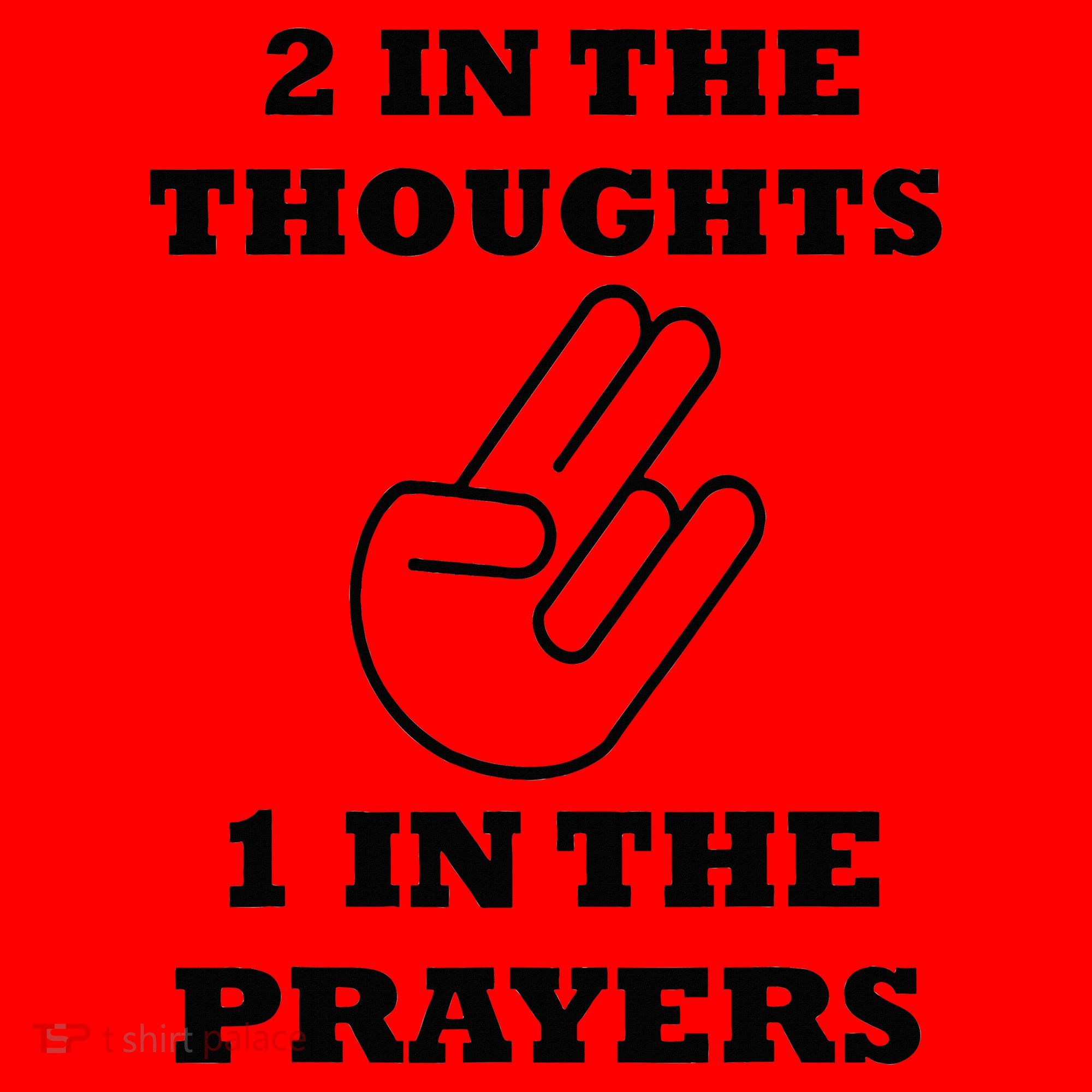 2 In The Thoughts 1 In The Prayers Funny Shocker Meme Santa Hat