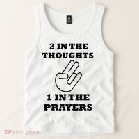 2 In The Thoughts 1 In The Prayers Funny Shocker Meme Tank Top thumb 2